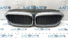 Radiator grille assembly BMW 5 G30 17-20 with radiator deflector blinds, chrome, sand