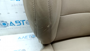 Hyundai Sonata 11-15 passenger seat upholstery, beige leather, heated, cracks in the leather, needs cleaning