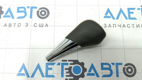 Gear knob Toyota Camry v40 07-11, gray leather, wood insert, scratches, worn