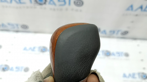 Gear knob Toyota Camry v40 07-11, gray leather, wood insert, scratches, worn