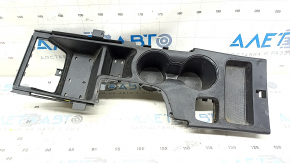 Hyundai Sonata 11-15 center console trim with cup holder, black, no trim or buttons, scratches, crack