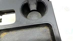 Hyundai Sonata 11-15 center console trim with cup holder, black, no trim or buttons, scratches, crack