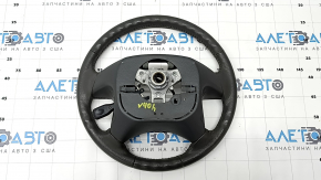 The steering wheel is bare, leather, gray, Toyota Camry v40, without buttons, with cruise control.