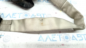 Rear left seat belt, dual, with pyrotechnic insert, Ford Fusion mk5 13-16, beige, dry-cleanable, worn