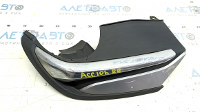 Right muffler cap for Honda Accord 18-22 EXL, touring with chrome, gray insert, broken mount, scratches, peeling chrome