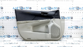 Front left door panel for Toyota Camry v50 12-14 USA, gray with black plastic insert, gray leather armrest, dry-cleanable, scratches