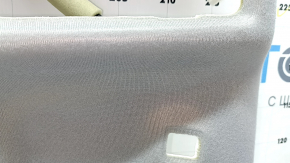 The headliner of a Toyota Camry v40 10-11 is gray, under the sunroof, creased, needs cleaning, the wiring is cut, the fabric is peeling off
