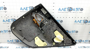 Toyota Camry v40 rear left door panel, gray, gray leather armrest, wood insert, whitened plastic, scratches, needs cleaning