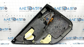 Toyota Camry v40 rear right door panel, gray, gray leather armrest, wood insert, whitened plastic, scratches, needs cleaning, cracked leather