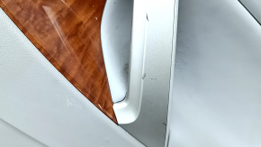 Toyota Camry v40 rear right door panel, gray, gray leather armrest, wood insert, whitened plastic, scratches, needs cleaning, cracked leather