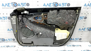 Front left door panel for Toyota Camry v40, gray, gray leather armrest, wood insert, no controls, whitened plastic, worn, needs cleaning