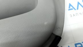 Front left door panel for Toyota Camry v40, gray, gray leather armrest, wood insert, no controls, whitened plastic, worn, needs cleaning