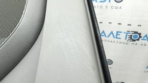 Front left door panel for Toyota Camry v40, gray, gray leather armrest, wood insert, no controls, whitened plastic, worn, needs cleaning