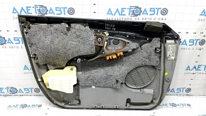 Toyota Camry v40 front right door panel, gray, gray leather armrest, wood insert, no controls, whitened plastic