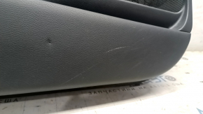 Front left door panel for Nissan Murano z52 15-17, black with black leather insert, black leather armrest, glossy gray molding, dents, scratches