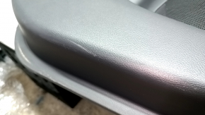 Rear left door panel for Nissan Murano z52 15-18, black with black leather insert, black leather armrest, gray glossy wood molding, scratches
