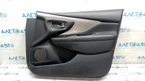 Front right door panel for Nissan Murano z52 15-17, black with black leather insert, black leather armrest, glossy gray molding, dents