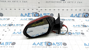 Left side mirror assembly for Toyota Prius 50 Prime 17-20, 6 pins, heated, BSM, red