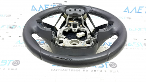 The steering wheel is naked, Toyota Prius 50 Prime 17-22, black leather, heated, folds on the leather.