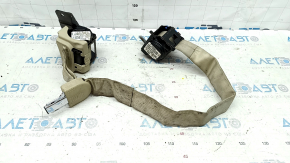Rear right seat belt, paired, with pyrotechnic cartridge, Ford Fusion mk5 15-20, beige, dry-cleanable