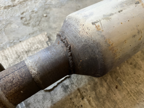 Exhaust line for 1 pipe Ford Fusion mk5 19-20 2.0 hybrid, plug-in with catalytic converter, studs sawed off