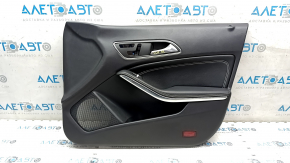 Mercedes CLA 15-20 front right door trim, black leather, black leather insert, leather armrest, chrome insert, for seat memory