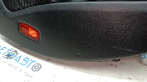 Door trim, rear right card, Mercedes CLA 14-19, black leather, black leather insert, leather armrest, chrome insert, dented, broken fastener