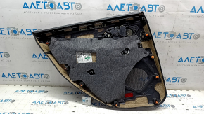 Door trim, rear right card, Mercedes CLA 14-19, black leather, black leather insert, leather armrest, chrome insert, dented, broken fastener