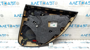 Door trim, rear left, Mercedes CLA 14-19, black with black leather insert, black leather armrest, gray molding, bumpers, dented