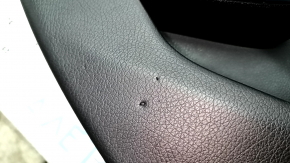 Door trim, rear left, Mercedes CLA 14-19, black with black leather insert, black leather armrest, gray molding, bumpers, dented