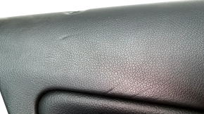 Door trim, rear left, Mercedes CLA 14-19, black with black leather insert, black leather armrest, gray molding, bumpers, dented