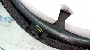 Front left door panel for Mazda 6 14-15 Grand Touring, black with black leather insert, black leather armrest, BOSE, dented, broken fasteners