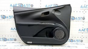 Front left door panel for Toyota Prius 50 Prime 17-22 black, black leather insert, black leather armrest, scratches