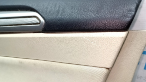 Front right door panel for Ford Fusion mk5 13-14 beige with beige insert, leather armrest, gray molding, structure, scratches, dents, tear