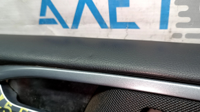 Front left door panel for Ford Fusion mk5 13-14, black with black cloth insert, leather armrest, glossy gray molding, dents