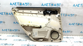 Door trim panel rear right VW Passat b7 12-15 USA beige with beige leather insert, beige leather armrest, glossy gray molding, dents