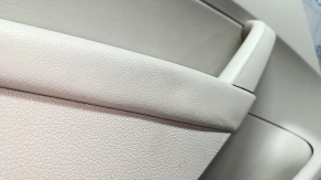 Door trim, rear left, VW Passat b7 12-15 USA, beige with beige leather insert, beige leather armrest, glossy gray molding, no backlight, dents, scratches, tear