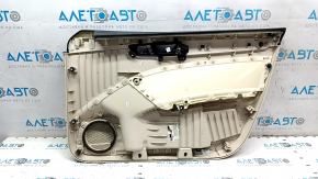 Front left door panel for VW Passat b7 12-15 USA, beige with beige leather insert, leather armrest, glossy gray molding, dents, scratches, dry-cleanable