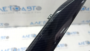 Right front panel trim for Ford Escape MK4 20-24, black gloss carbon fiber, for small display, scratches