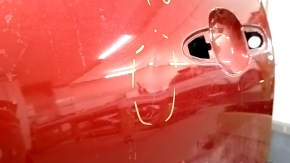 Bare front left door of Toyota Prius 50 Prime 17-18 red 3T7, bump, dent