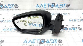 Left side mirror assembly for Ford Escape MK4 23-24, 7 pins, heated, BSM, textured, scratches