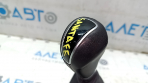 Hyundai Santa FE Sport 13-16 black leather gear knob with scratches
