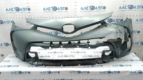 Front bumper bare Toyota Prius V 15-17 rest, green, broken, pressed