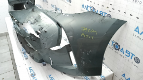 Front bumper bare Toyota Prius V 15-17 rest, green, broken, pressed