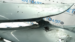 Front bumper bare Toyota Prius V 15-17 rest, green, broken, pressed