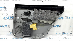 Rear left door panel for Toyota Prius V 15-17, gray, gray velour armrest, with handle, scratches, needs cleaning, crack in fastener