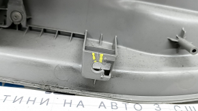 Rear left door panel for Toyota Prius V 15-17, gray, gray velour armrest, with handle, scratches, needs cleaning, crack in fastener