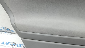 Rear left door panel for Toyota Prius V 15-17, gray, gray velour armrest, with handle, scratches, needs cleaning, crack in fastener