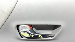Front left door panel for Toyota Prius V 12-17, gray, gray velour armrest, with handle, scratches, dry-cleanable