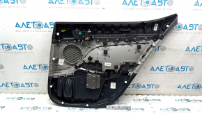 Hyundai Elantra AD 17-20 rear left door panel, gray, gray rubber armrest, gray plastic insert, gray molding, scratches